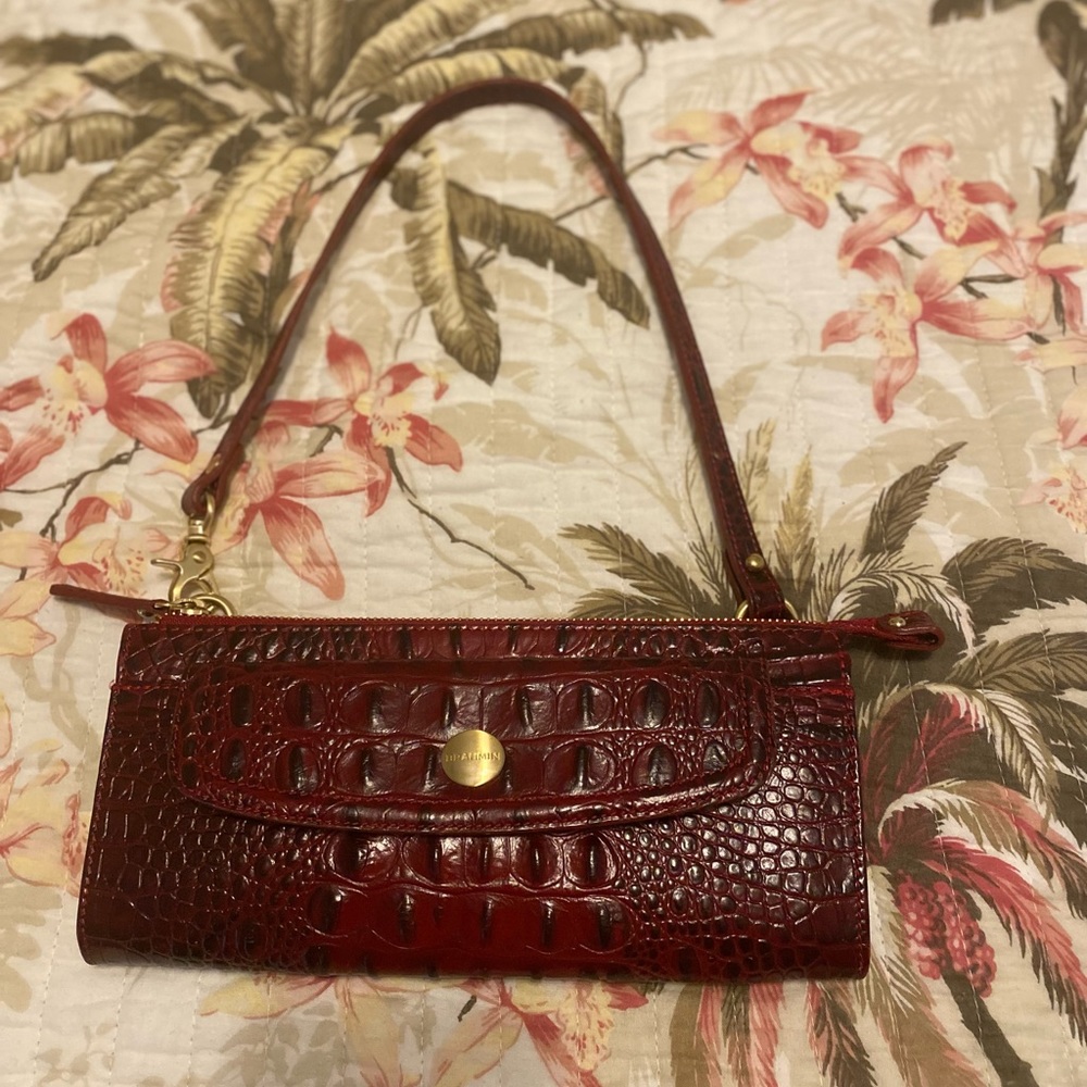 Brahmin Rory Red Leather Clutch/Shoulder Bag